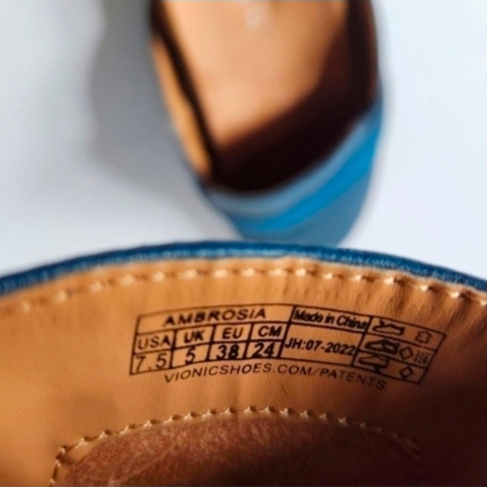 Vionic Blue AMBROSIA Mules with Rounded Toe, US Women's Size 7.5 - Picture 4 of 4